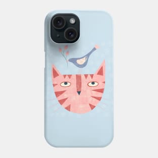 Cat Bird Flower Phone Case