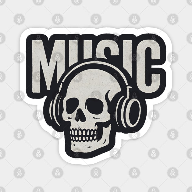 Skull Headphones Magnet by Maggie's Store 3