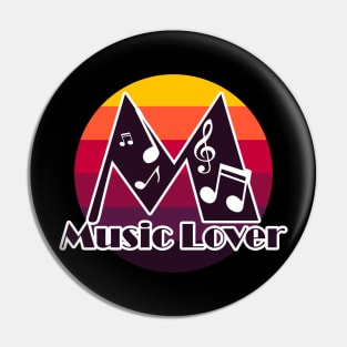 Music Lover Text Design Pin