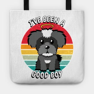 Cute schnauzer dog is a good boy Tote