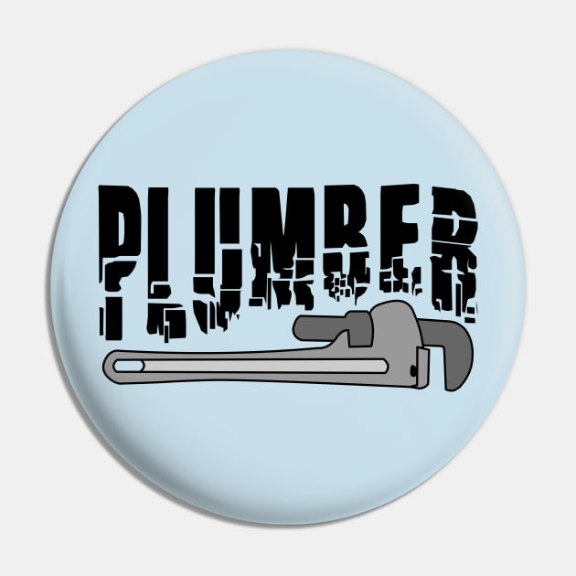 Plumber Wrench Pin by Barthol Graphics