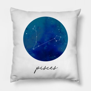 Pisces Watercolor Zodiac Constellation Pillow