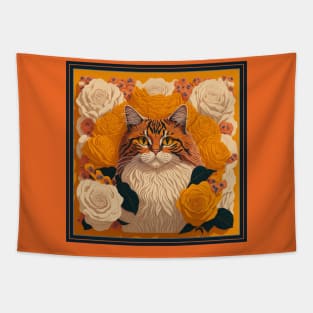 Ragamuffin cat. Style vector (yellow version 2 ragamuffin cat) Tapestry