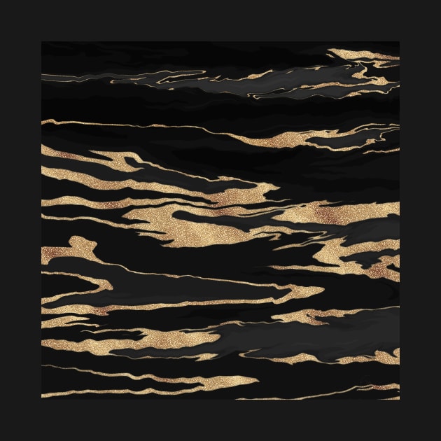 Gold Black Marble Abstract Painting by NdesignTrend