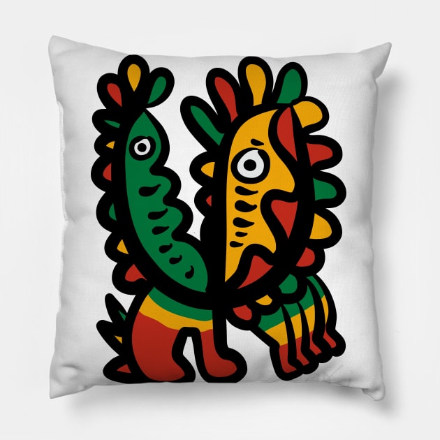 Reggae Twins Graffiti Art Pillow by signorino