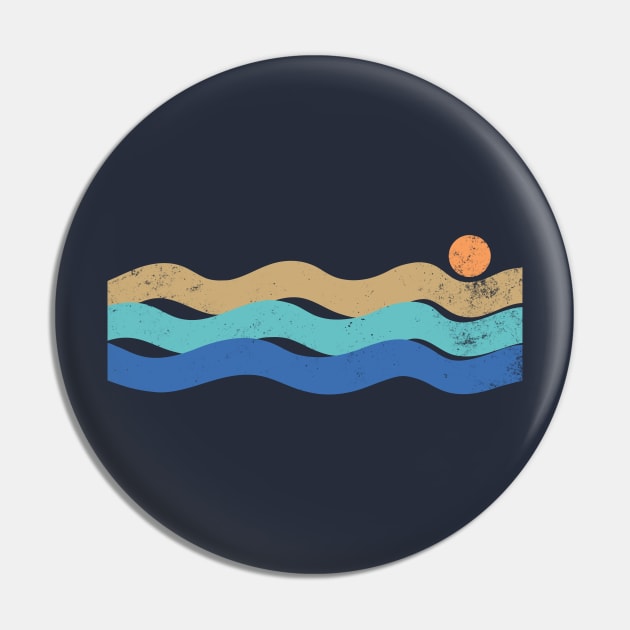 Sunset waves vintage Pin by Vanphirst