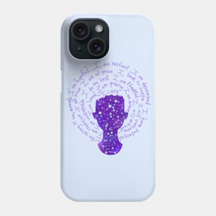 Night Galaxy Positive Affirmations Female Silhouette Phone Case