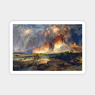 Native Men on Horseback, Cliffs of the Upper Colorado River, Wyoming Territory, 1882 Thomas Moran Magnet