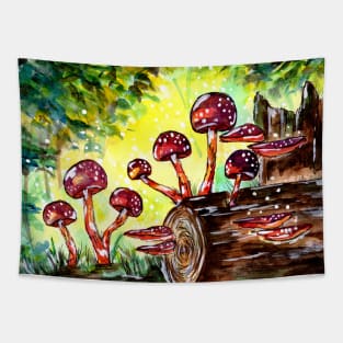 Red Mushroom in the Forest Tapestry