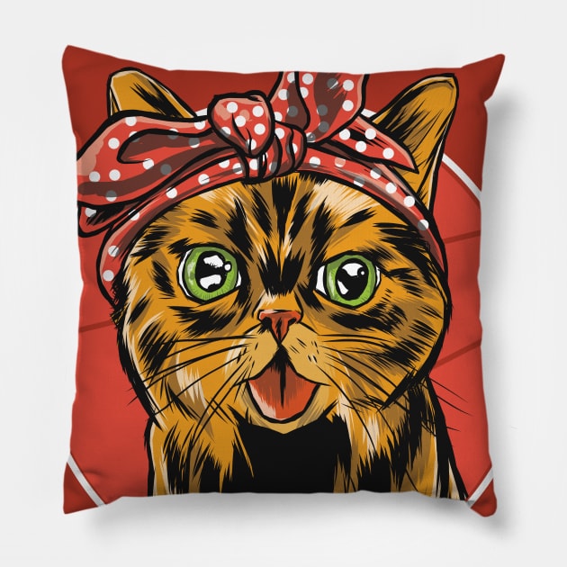 Cute Vintage Kitten Pillow by Urban_Vintage