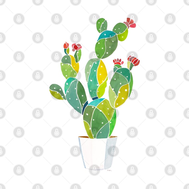Blooming Cactus Plant in Pot by JBLAIS DESIGN 