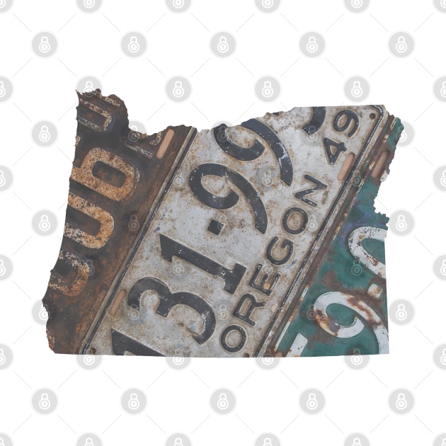 Vintage Oregon License Plates by juniperandspruce