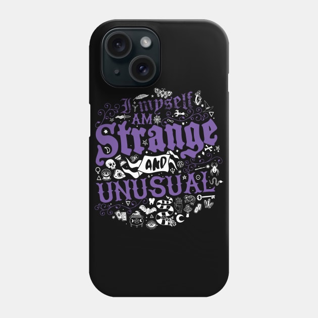 Strange and Unusual - Vintage Distressed Occult Witchcore Typography Phone Case by Nemons