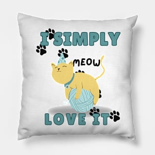 I Simply  love it cute cat t-shirt Pillow