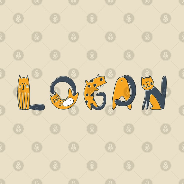 Logan | Girl Name | Cat Lover | Cat Illustration by LisaLiza