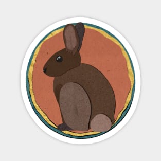 Paper Craft Rabbit Magnet