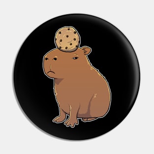 Capybara with a Cookie on its head Pin