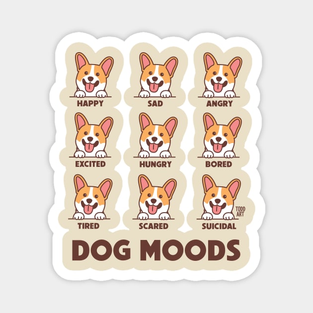 DOG MOODS Magnet by toddgoldmanart