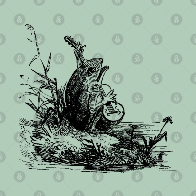 Froggy Serenade: Cottagecore and Goblincore Featuring Frog Playing Music by Ministry Of Frogs