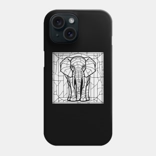 Stained Glass Elephant (White) Phone Case