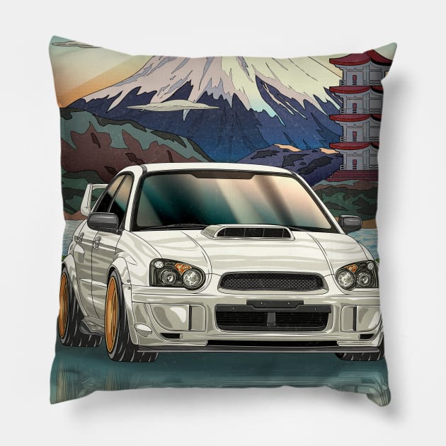 Subaru Impreza WRX STi Blob Eye Japanese Art Style Pillow by Guyvit