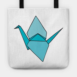 Blue Origami Paper Crane Tote