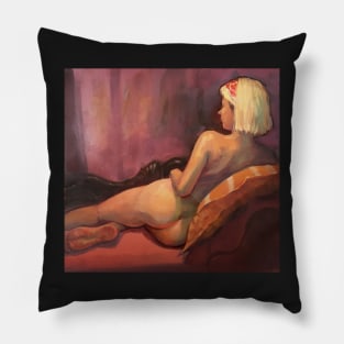 Nude on Chaise Longue ~ oil painting Pillow