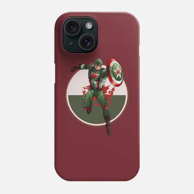 Captain Cymru, Welsh Avenger Phone Case by Teessential