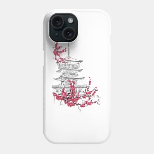 Pagode mit Sakura Phone Case