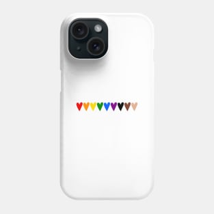 Rainbow hearts, black lives matter Phone Case