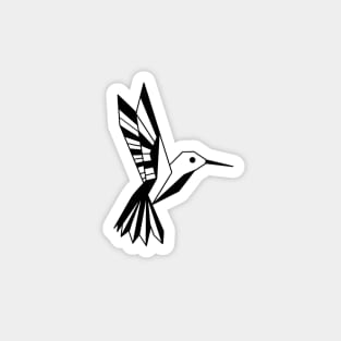 Geometric hummingbird in black and white Magnet