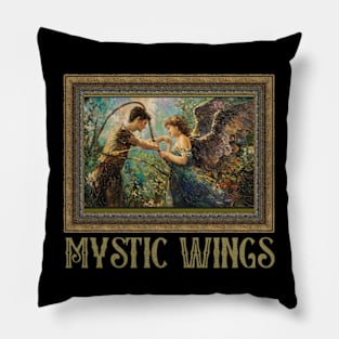 Mystic wings lover between woman and man Pillow