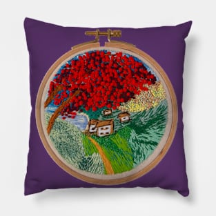 Red Tree Pillow