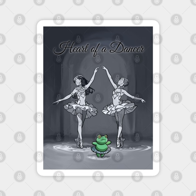 Heart of a Dancer - Frog Ballerina with Background Magnet by FallenClock