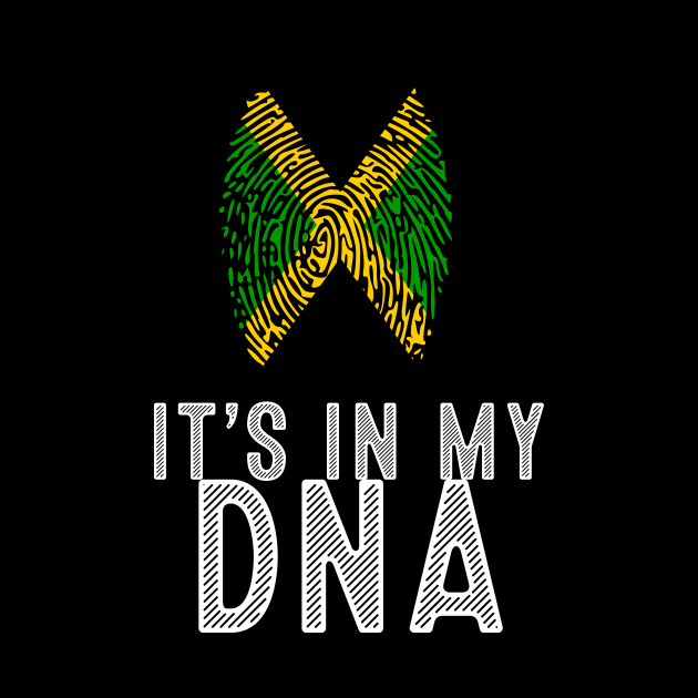 Vintage Patriotic It's In My DNA Jamaica Flag Fingerprint by sevalyilmazardal