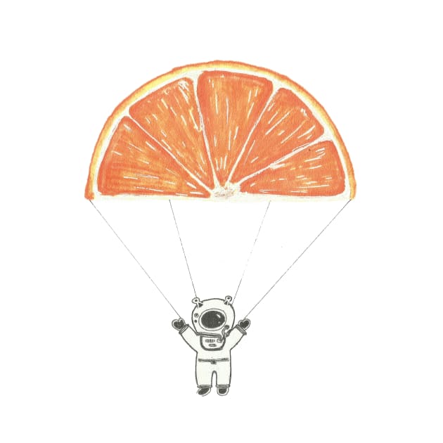 Orange spaceman by NatIs