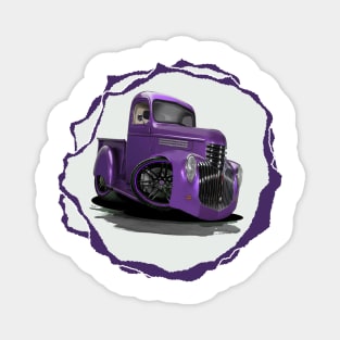 "Purple Haze" 1941 Chevy Pickup Truck Cartoon Style Magnet