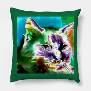 Green Cat Pillow