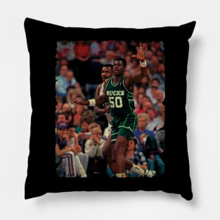 Tito Horford Playing for The Milwaukee Bucks, 1990 Pillow