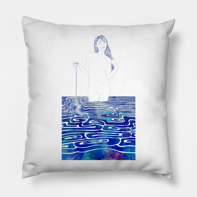 Water Nymph XC Pillow by Sirenarts