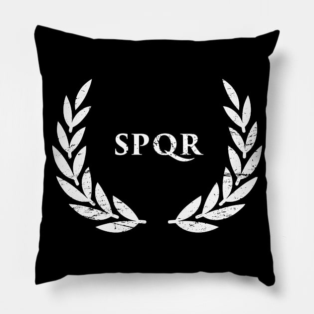 Roman Empire SPQR Wreath Pillow by Wizardmode