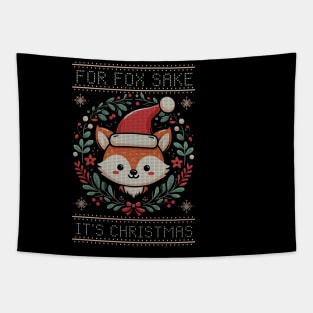For Fox Sake Ugly Christmas Sweater Tapestry