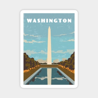 Washington, USA .Retro travel poster Magnet