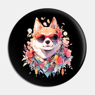 Cute Dog with Sunglasses Pin