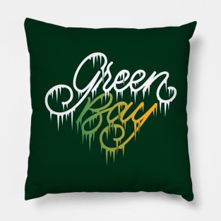 Green Bay Icicle Lettering Pillow