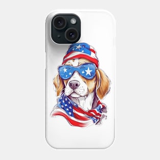 Cool Patriotic Dog, 4th of July Design Phone Case