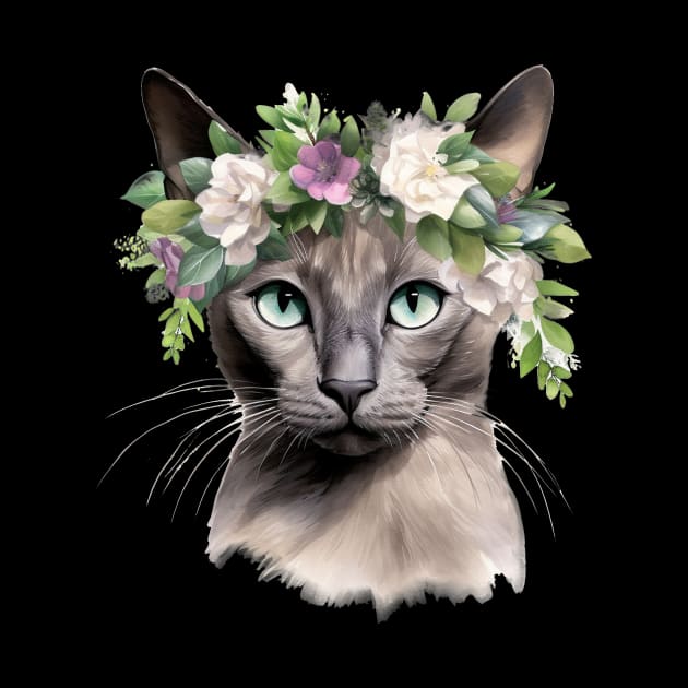 Tonkinese Cat Flowers Art Design for Cat Owers by karishmamakeia