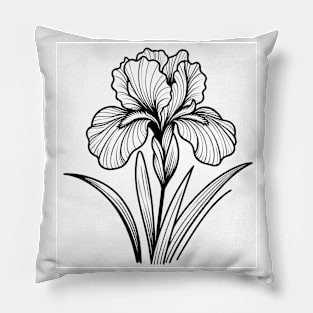 Black And White Iris Design Pillow