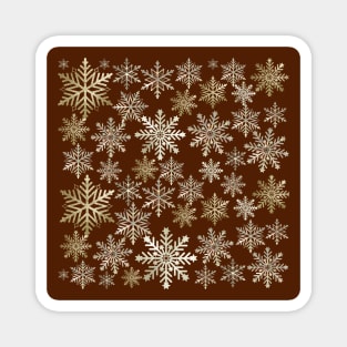 Beige Snowflakes Christmas Pattern Magnet