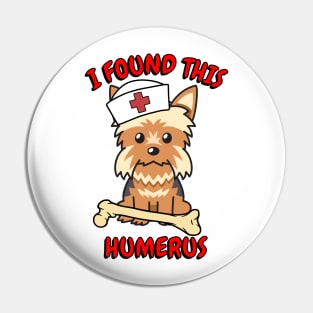 Funny Yorkshire terrier tells a lame joke Pin